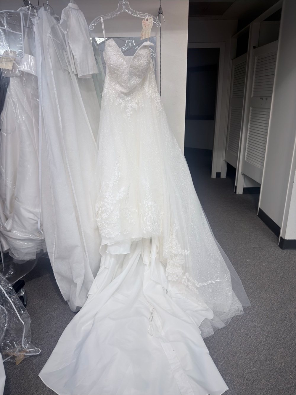 Mori Lee Ivory Beaded Lace A-Line Wedding Gown